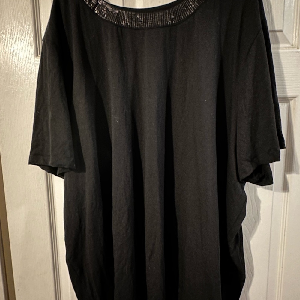 Black Blouse with Sequin Detail